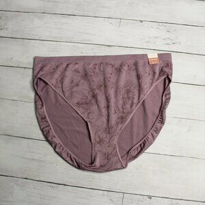 Ambrielle Women's High Cut Leg Brief Panties Size XXL 9 Floral